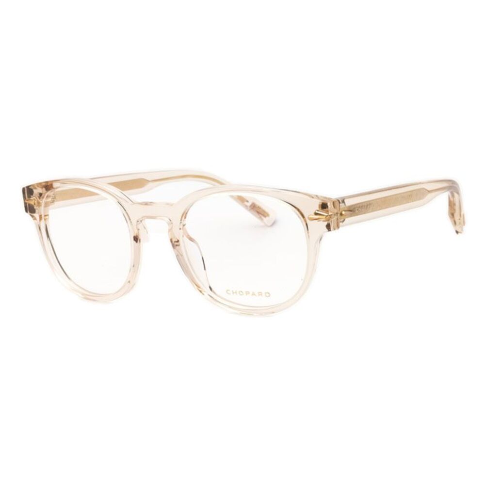 Chopard Eyeglasses Round Full Rim, Transparent Beige Frame and Clear Demo